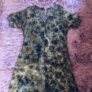 Sheer Green embroidered detail top